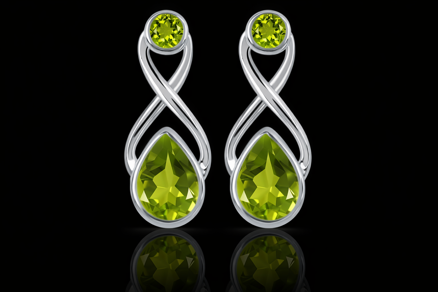 Olivín – elegantné náušnice