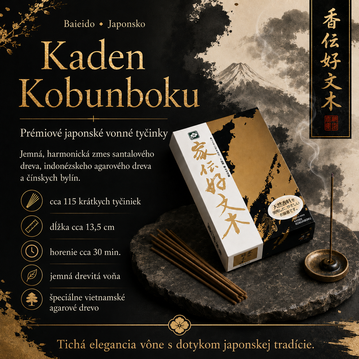 Baieido Kaden Kobunboku Incense - japonské vonné tyčinky