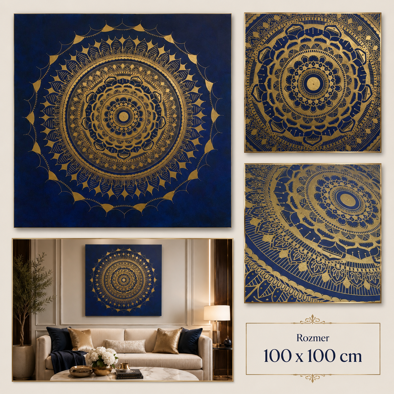 Ticho – autorská mandala Eyva, detail v interiéri