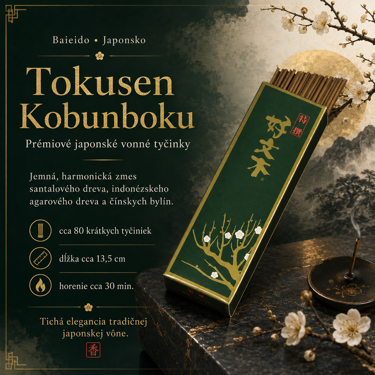 Baieido Tokusen Kobunboku Incense - japonské vonné tyčinky