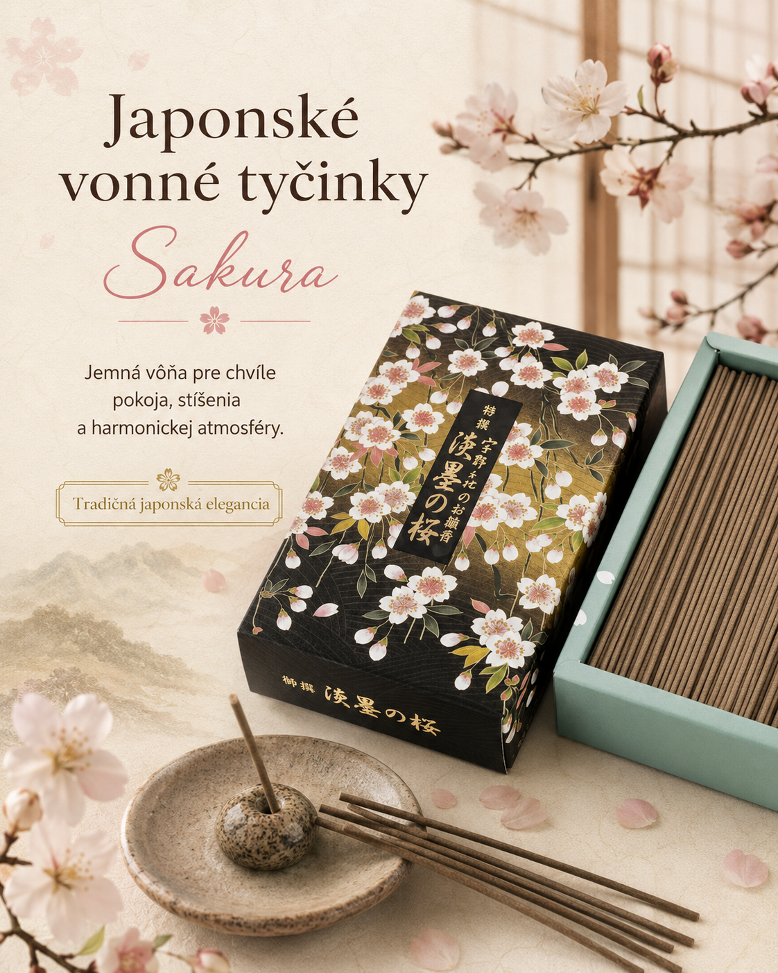 Nippon Kodo Unochiyo Tokusen Sakura Usuzumi - japonské vonné tyčinky sakura