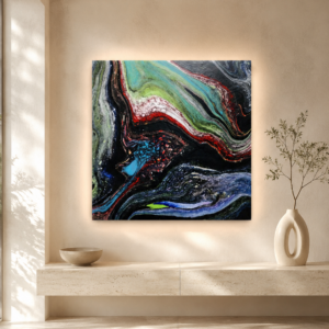 Tichá alchýmia duše - acryl pouring