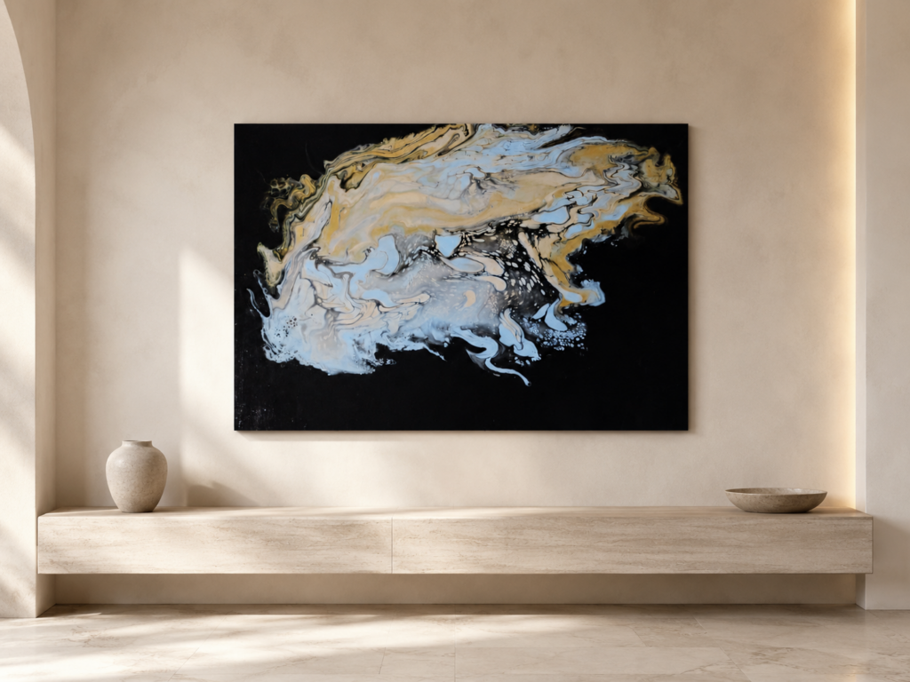 Medzi nebom a tichom - acryl pouring